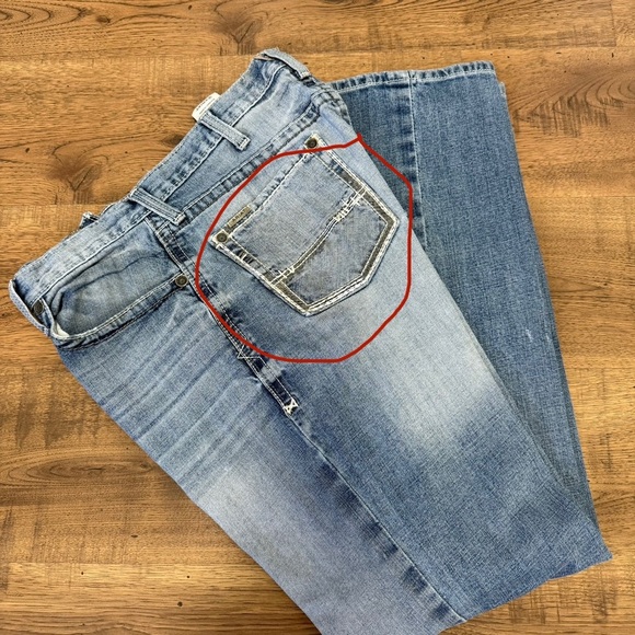 ARIAT Blue Straight Jeans Classic Style - Picture 3 of 6